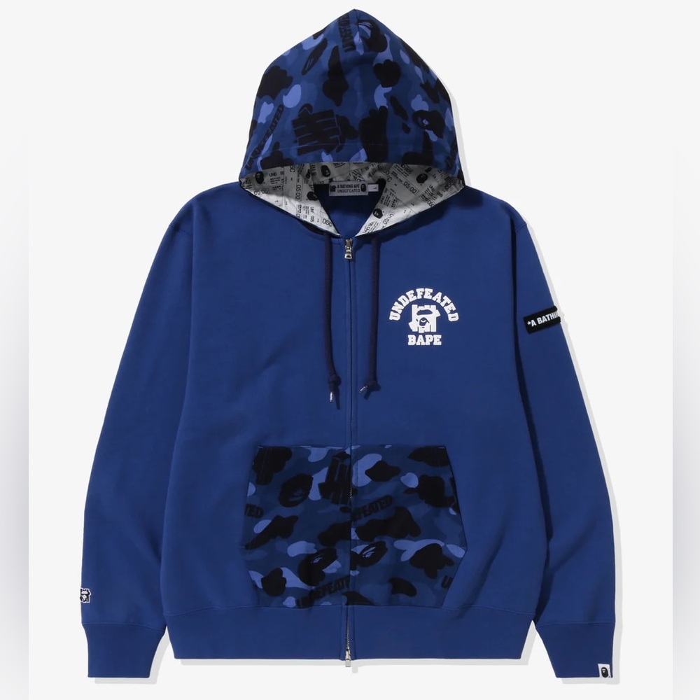BAPE X UNDEFEATED COLOR CAMO RELAXED ZIP HOODIE